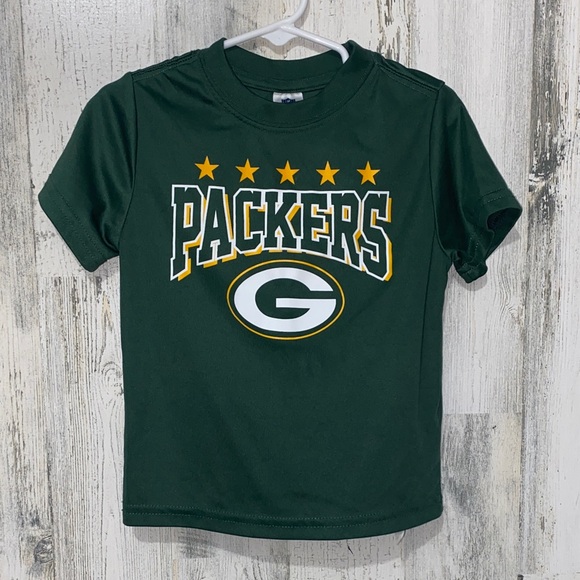 0823 NFL Packers Kids Green Short Sleeve Tee - Picture 1 of 3